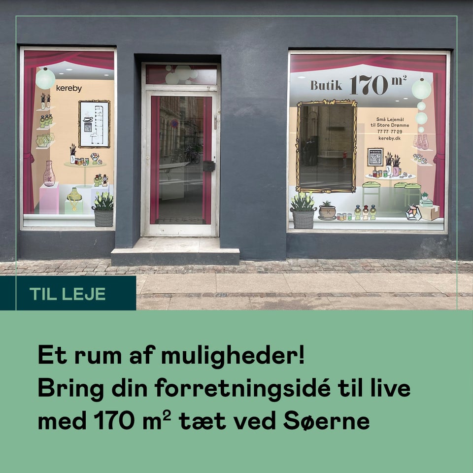 TIL LEJE | Butikslokale på 170 m² | Erhvervsleje...