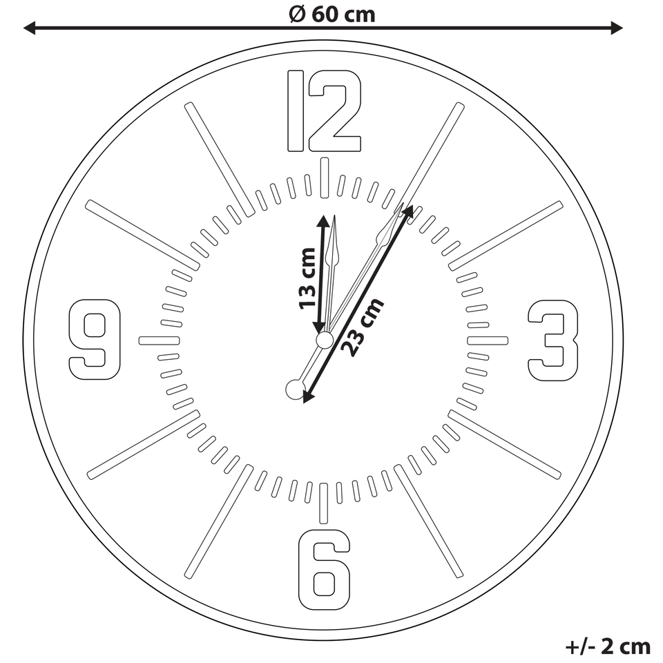  Vægur ø 60 cm lyst træ DOLE