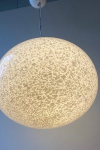 D:45 cm XL Vintage Murano Vetri hvid moon pendel loftlampe loftslampe