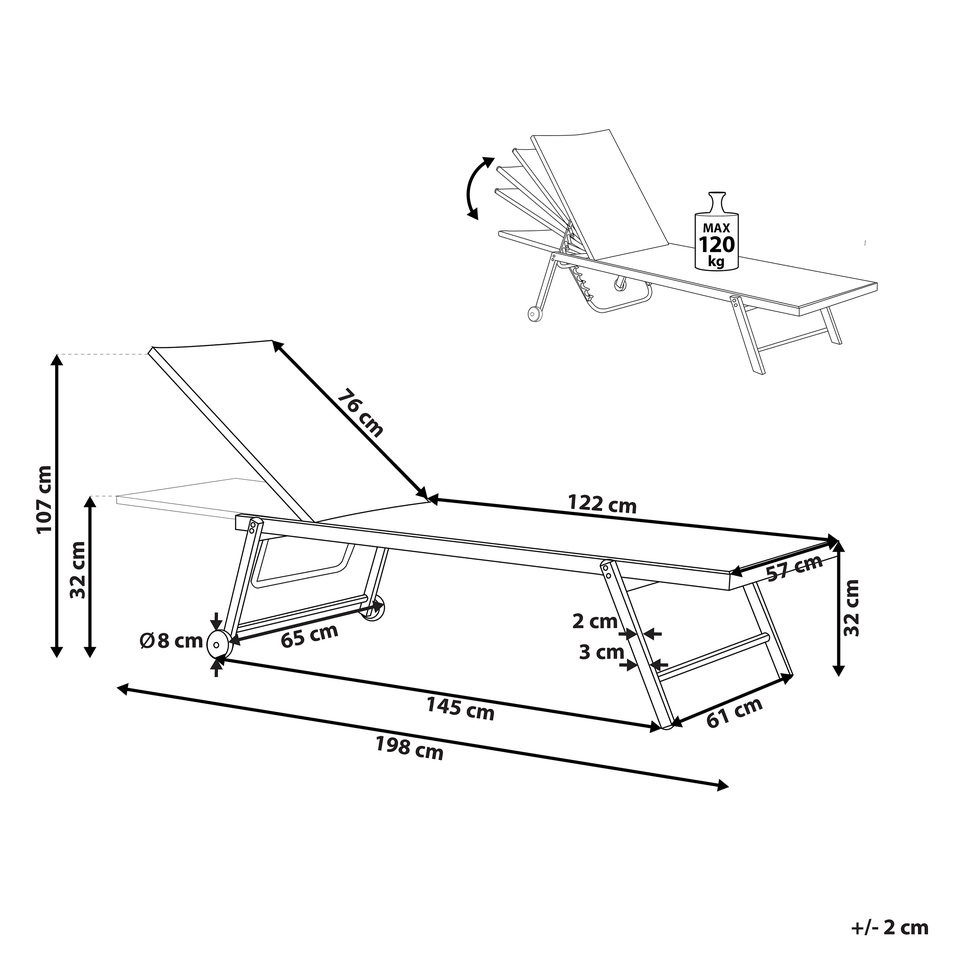 Loungestol Metal Hvid PORTOFINO