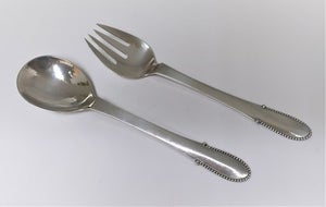 Georg Jensen. Sølvbestik.Kugle.  Sterling (925). Salatsæt. L