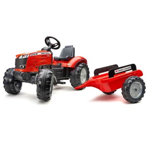 Falk Traktor Med Vogn - Massey Ferguson - Rød - Gokarts & Traktorer Hos Coop