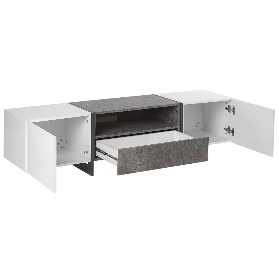 TV-bord betonlook/Hvid RUSSEL