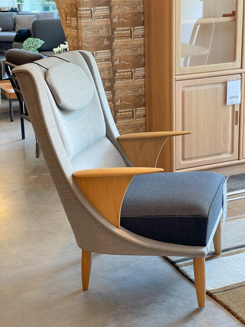Øreklapstol, stof, Danish Retro Berg Furniture, DANISH…
