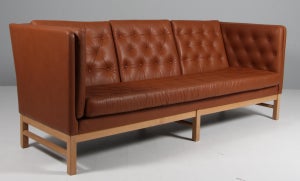 Erik Jørgensen tre personers sofa, model EJ315 cognac pure anilin