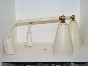 Retro væglampe i metal og messing fra ca. 1950