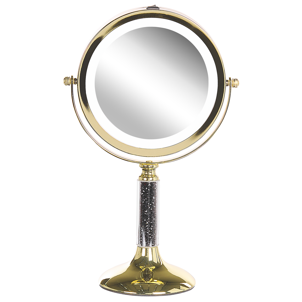 Makeup Spejl med LED ø 18 cm Guld BAIXAS