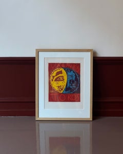 Vintage framed lithograph, Vallauris 1956 Toros, Pablo Picasso