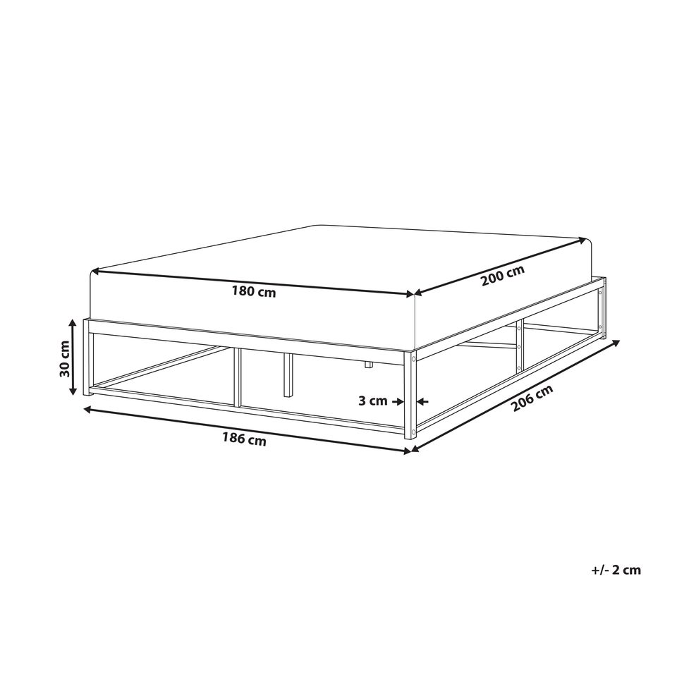 Dobbeltseng hvid metal 180 x 200 cm VIRY