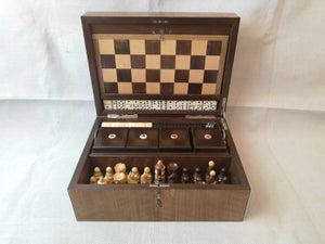 Antique Game Collection Compendium - Spil - Coffee House Chess & Games Set - Træ