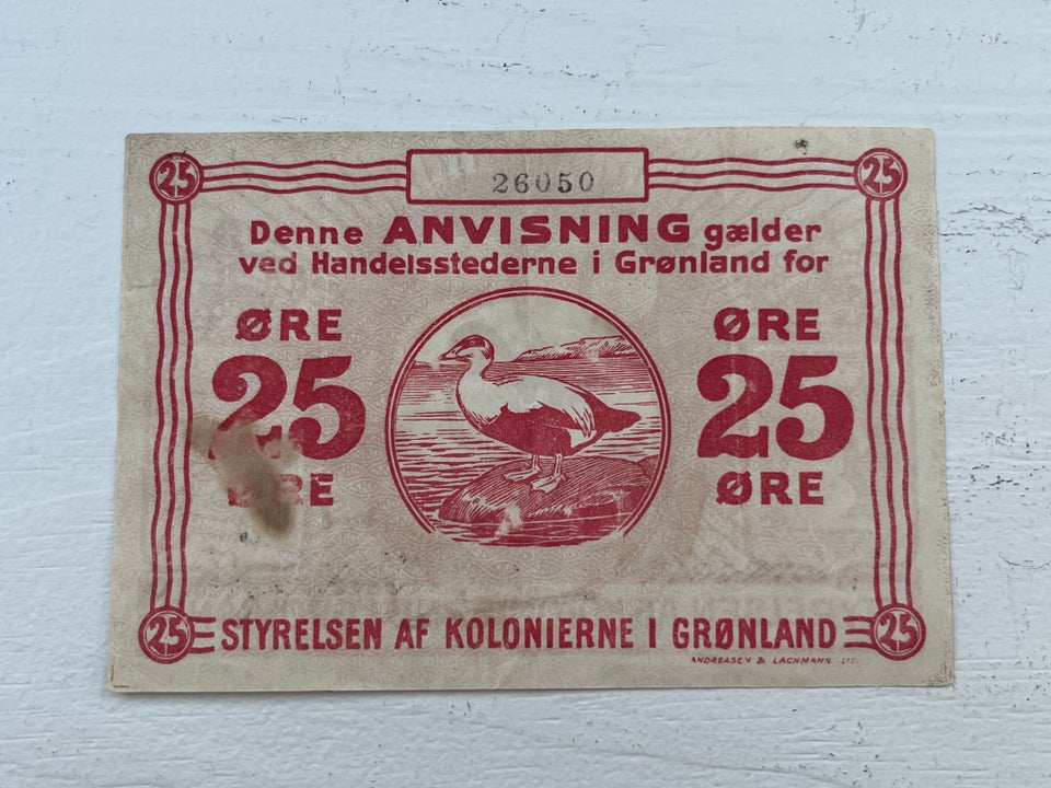 Grønland, sedler, 25 øre