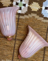 Vintage pink / shimmer Murano wall lamp (2 avai...
