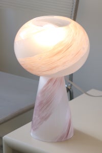 H:29 cm Vintage Murano rose swirl bordlampe 