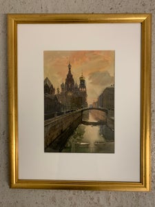 Maleri, Akvarel, Ihgpeeba, frelserkirken i Skt. Petersborg