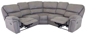 Saranda sofa hjørnesofa recliner PU kunstlæder grå.