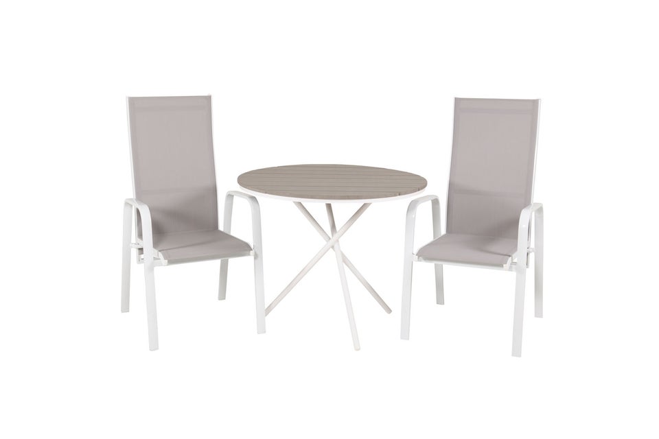 Parma havesæt bord Ø90cm og 2 stole Copacabana h...