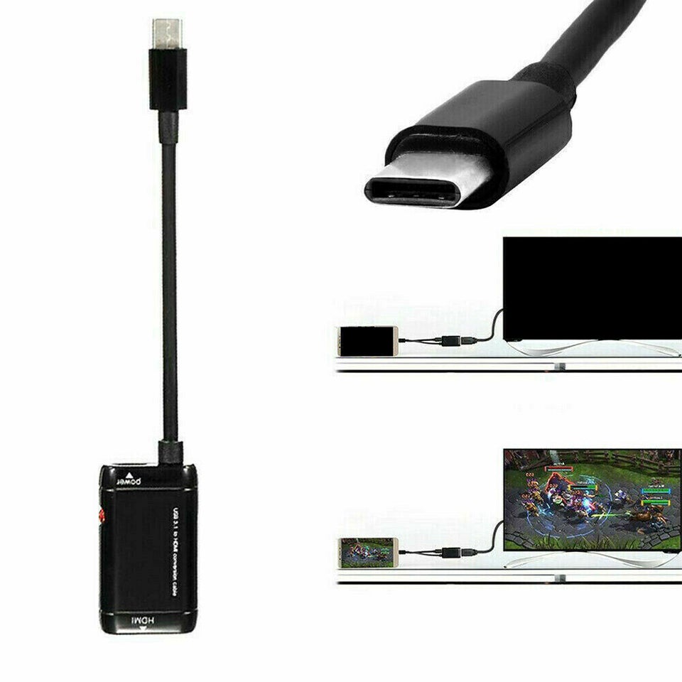 MICRO USB-C MHL TYPE C TIL HDMI HDTV KABELADAPTE...