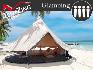 Glampingtelt TentZing®, 4x4m, 4 Personer, Sand