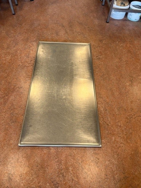 Rustfri bordplade 650x1250,  brugt
