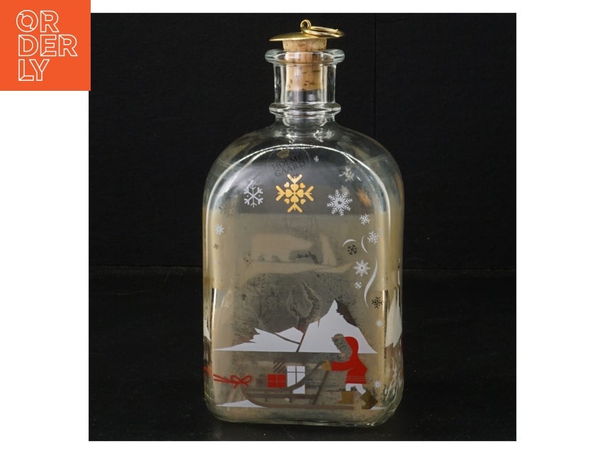 Dekorativ flaske med vintermotiv fra Holmegaard...