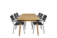Julian havesæt bord 100x210cm og 6 stole armlæn...