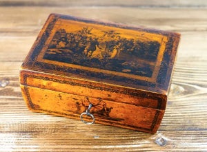 Beautiful Penwork Box c.1790 - Boks - Træ (Satintræ)