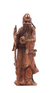 Træ - En stor og ekstremt sjælden figur af Dong Fangshuo, Qing-dynastiet - 25 cm