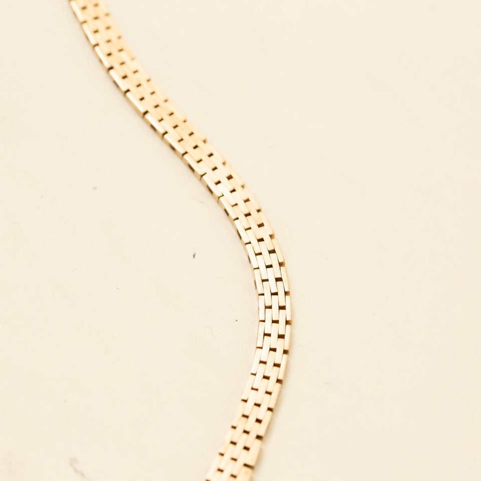 Mursten Halskæde i 8 karat, 41.5 cm