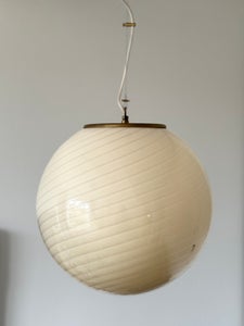Unik gul vintage Murano swirl loftlampe