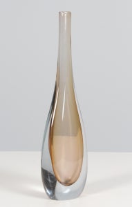 Flavio Poli for Murano vase af delvist røgfarvet glas.
