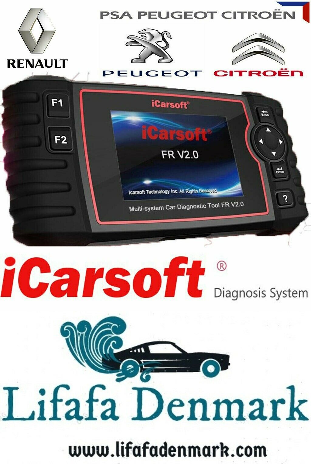 Valise Diagnostic Auto Pro iCarsoft FR V2.0 Spécial Peugeot