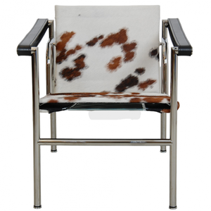 Le Corbusier LC-1 stol i brun og hvid ponyskind