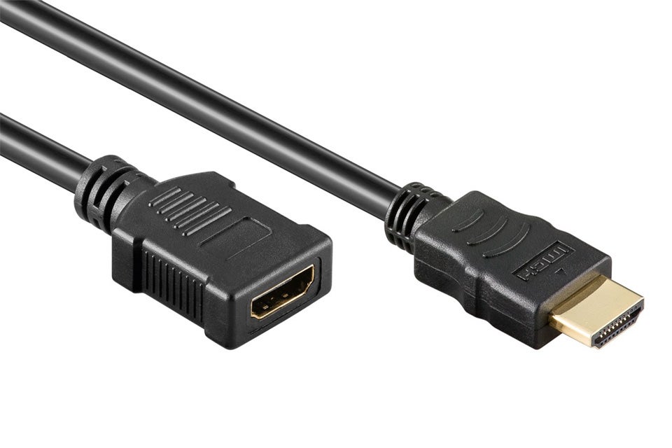 Mispend fremtid vokse op HDMI forlængerkabel (type A han - hun), sort - 3,00 meter – dba.dk – Køb og  Salg af Nyt og Brugt