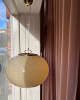 Vintage oval yellow swirl Murano ceiling lamp (...