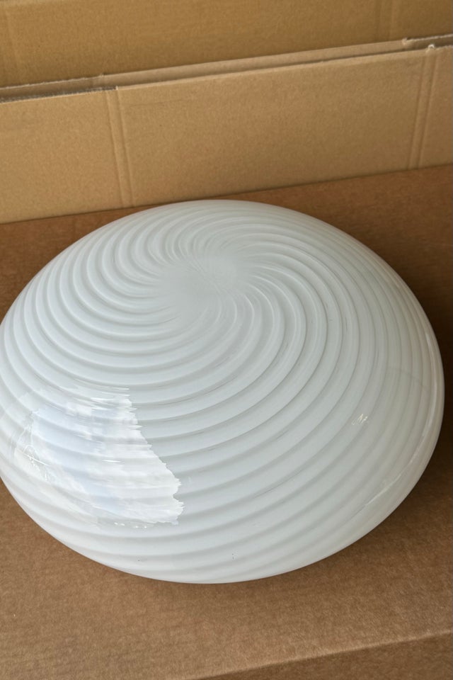 D:36 cm Vintage Murano hvid plafond loftlampe /...