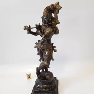 STOR Krishna statue i bronze 