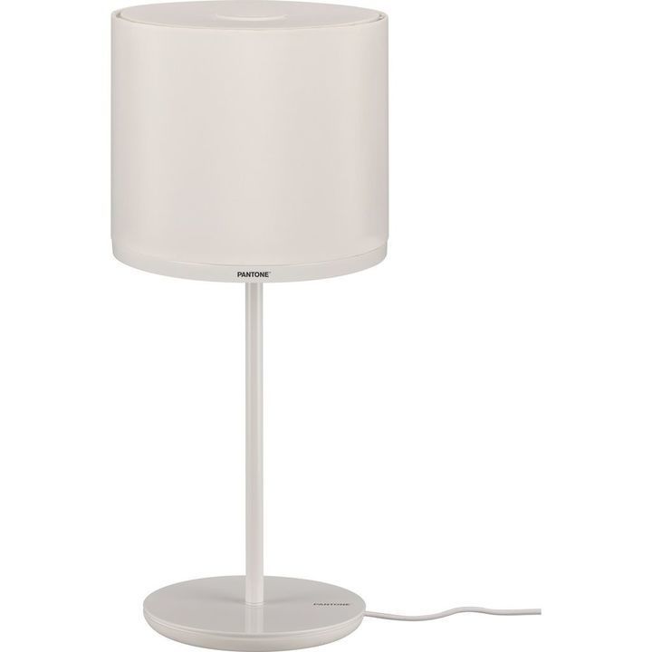 Pantone Capella bordlampe med hvid stof skærm