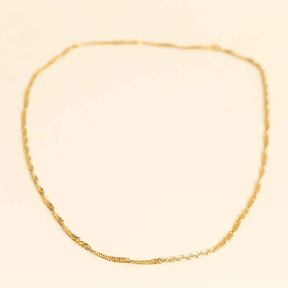 Singaporekæde Halskæde i 21 karat, 66 cm