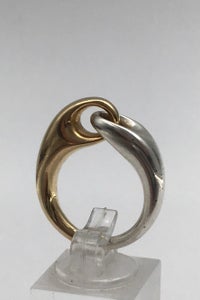Georg Jensen Sterling Sølv / 18 K Guld Ring No. 652B (stor) Reflect VI SENDER