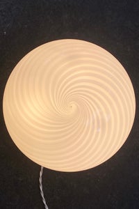 3x D:30 cm Vintage Murano hvid swirl plafond lampe med messing